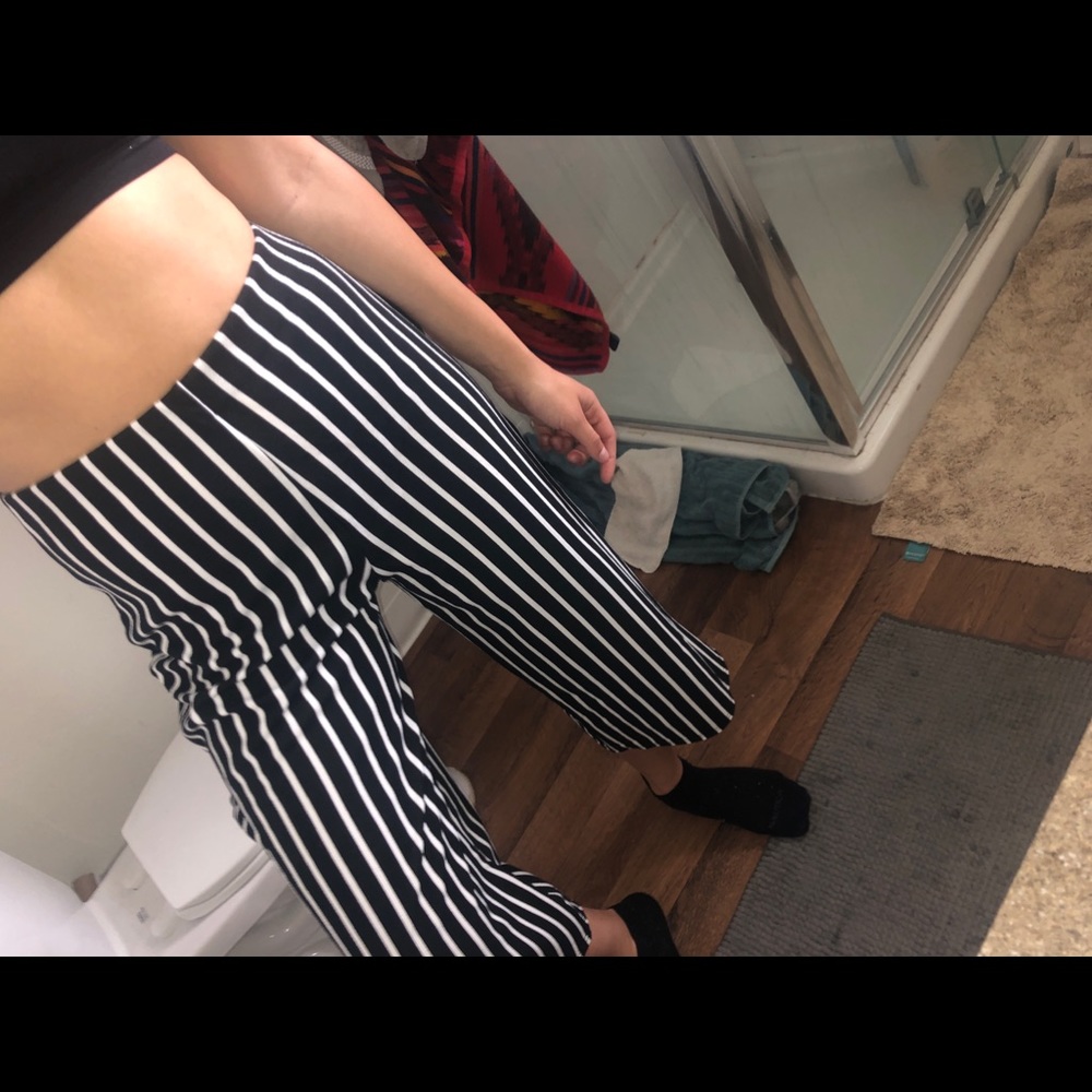 Black and white pin stripped pants